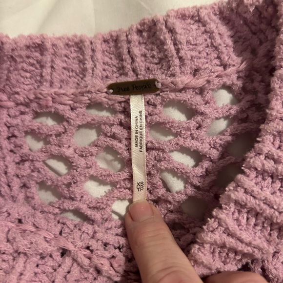 Free People Lavender Knit Fringe Sweater - Picture 3 of 9